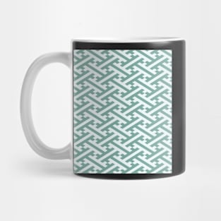 Green Sayagata Japanese Pattern Mug